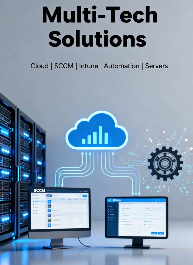 Smarter IT solutions for Multi Cloud, SCCM, Intune, server, O365 and scripting.
