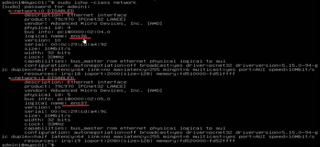 Network Configuration on Ubuntu Server - Eth disabled