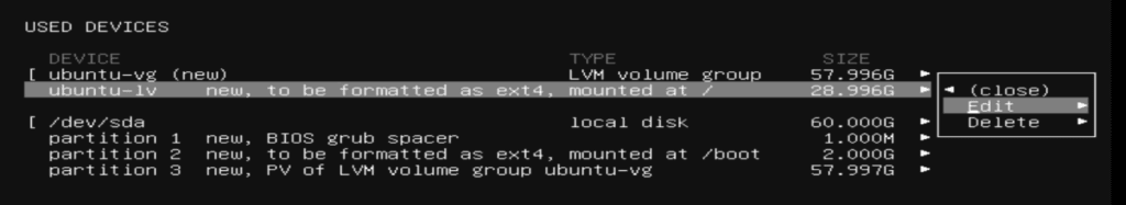 Install Ubuntu/Linux OS on VM LV edit