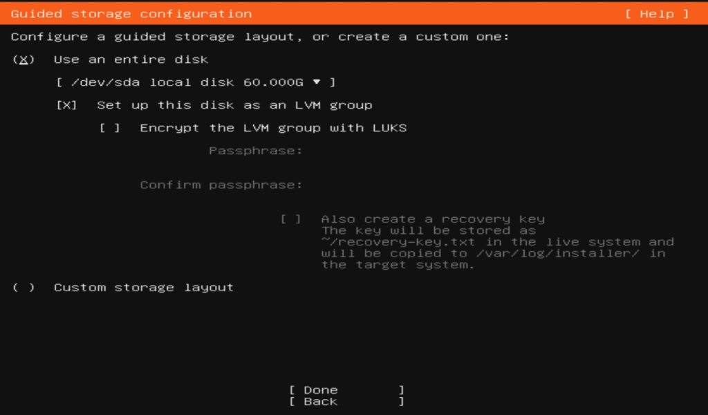 Install Ubuntu/Linux OS on VM disk