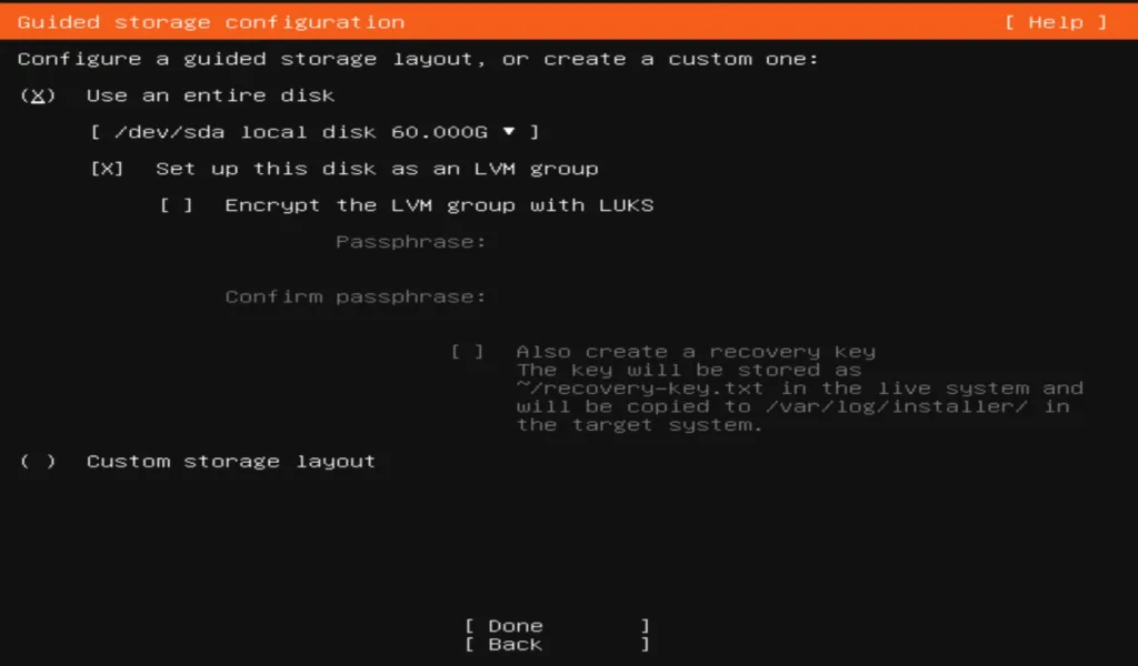 Install Ubuntu/Linux OS on VM disk