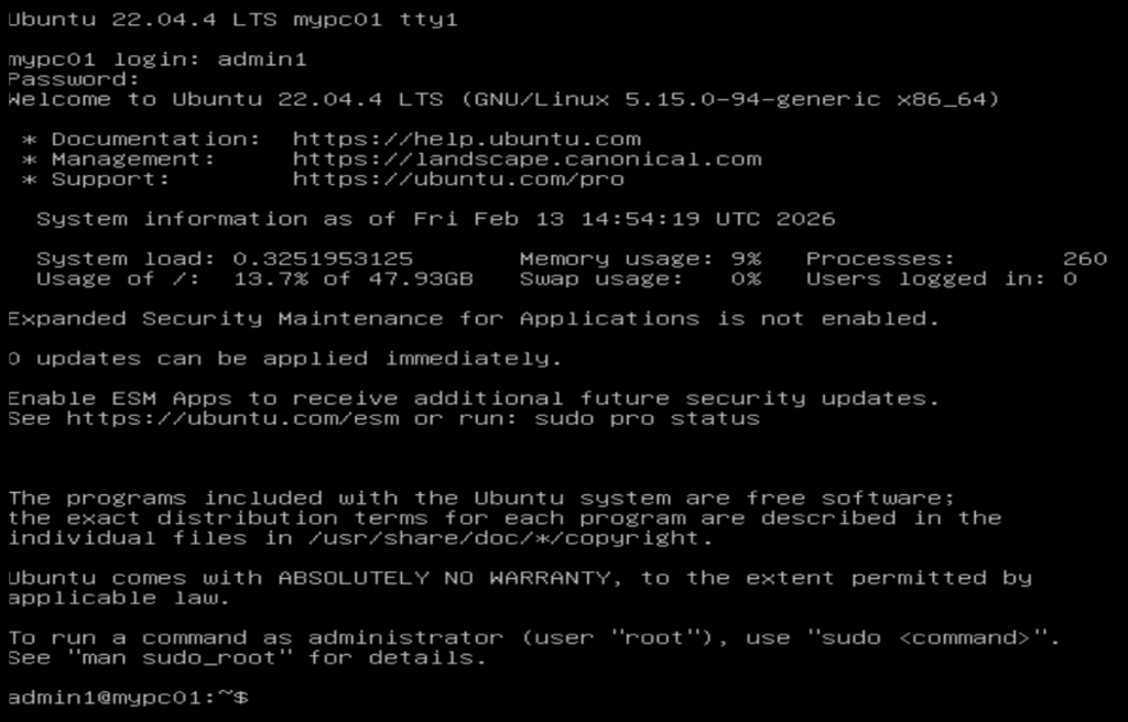 Install Ubuntu/Linux OS on VM command