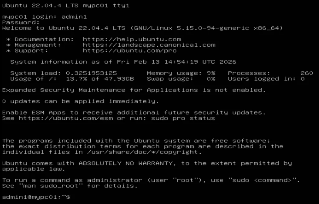 Install Ubuntu/Linux OS on VM command