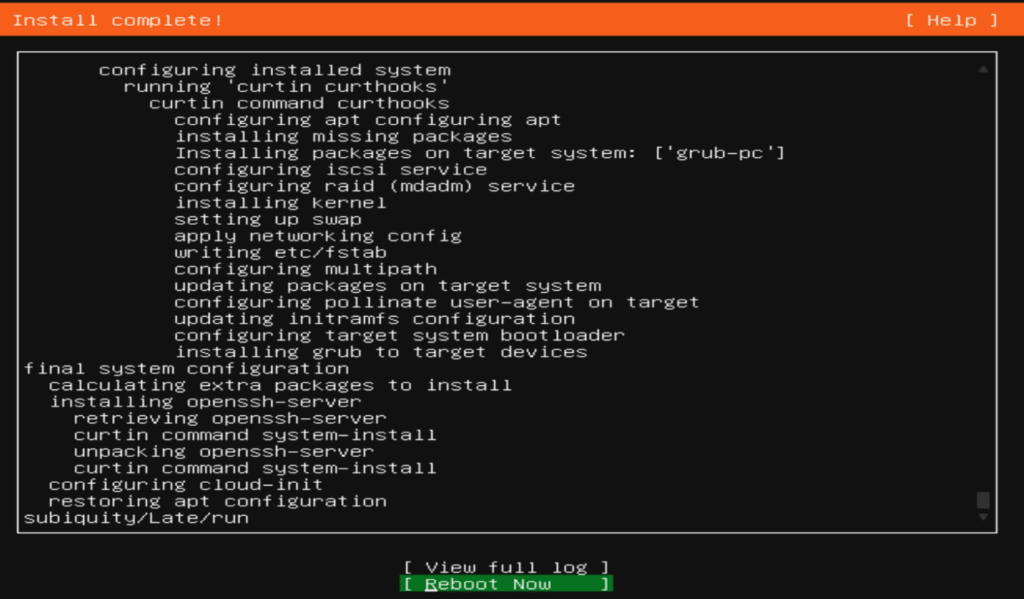 Install Ubuntu/Linux OS on VM Reboot