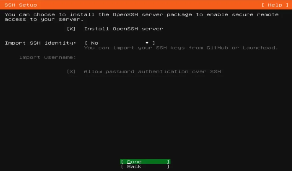Install Ubuntu/Linux OS on VM SSH