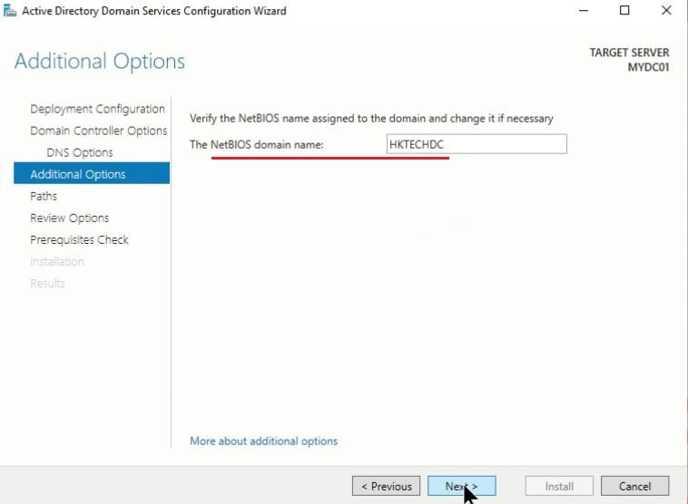 Install Active Directory Domain Service (AD DS) and Promote to Domain Controller (DC) - NetBIOS