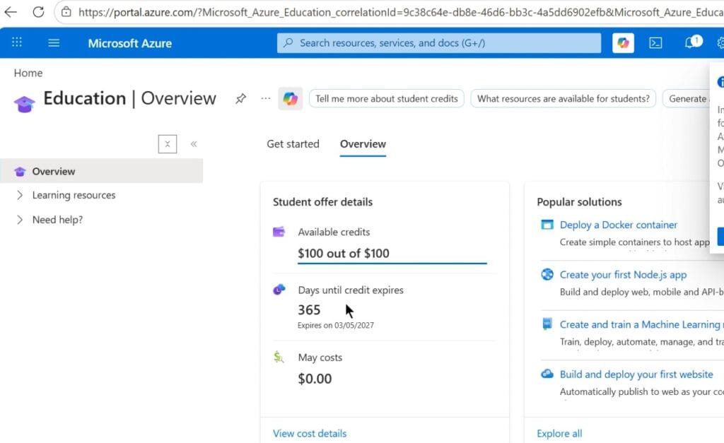 Microsoft Azure - Credit