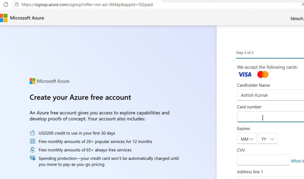 Microsoft Azure - Payment