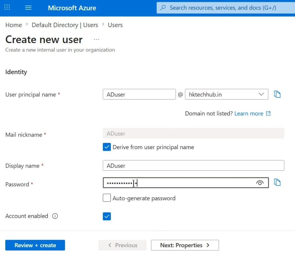 Microsoft Entra ID - Create User