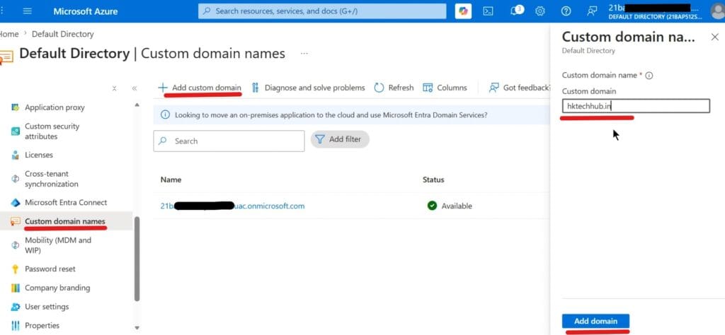 Microsoft Entra ID - Custom domain