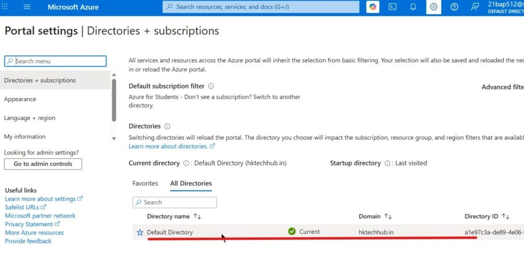 Azure Management - Directory