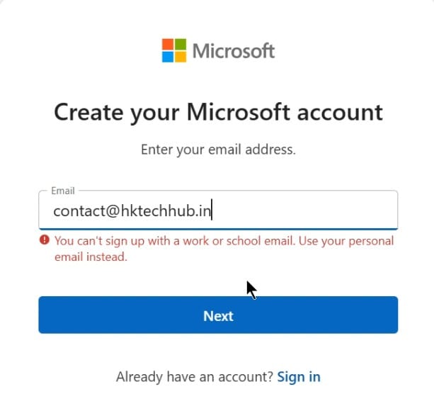Microsoft Azure - personal email
