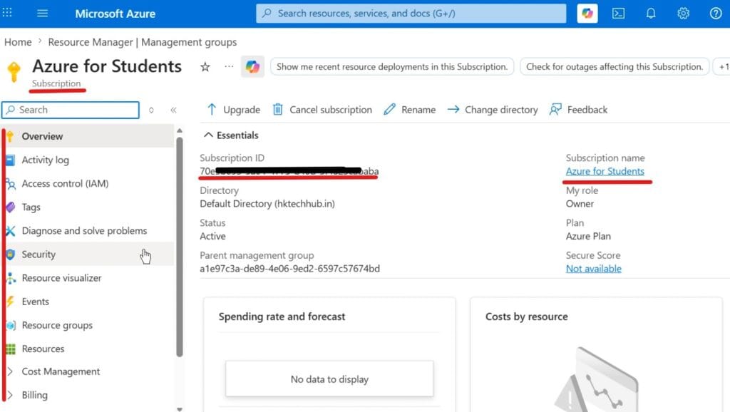 Azure Management - Subscription